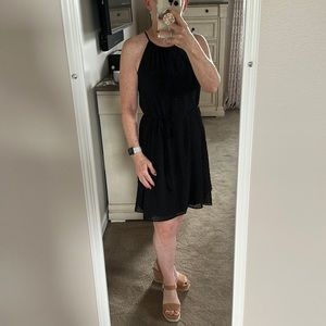 Elle black halter dress